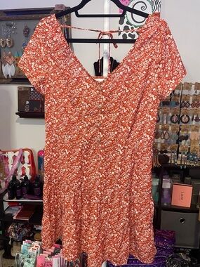 bohme Rust Floral Mini Dress